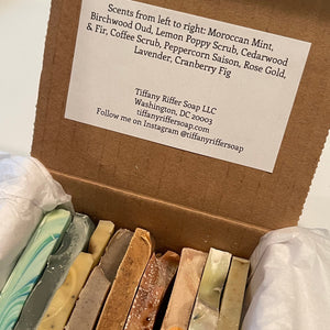 Box of Soap Ends - Soap Sample Box - 9 slices of soap