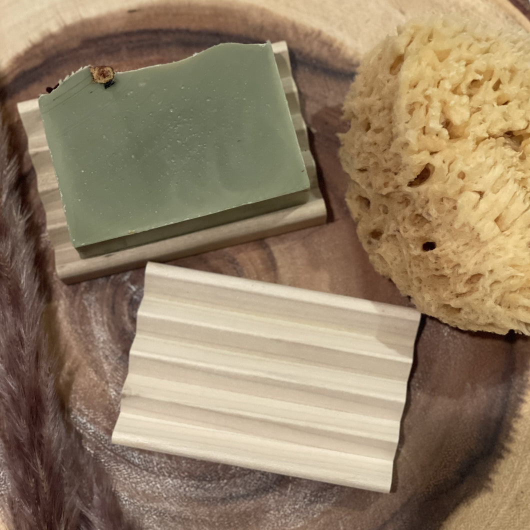 poplar and beechwood natural wood soap dish